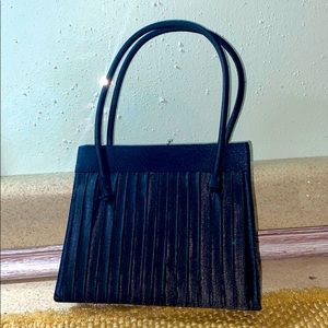 Mini stylish blue pleated handbag